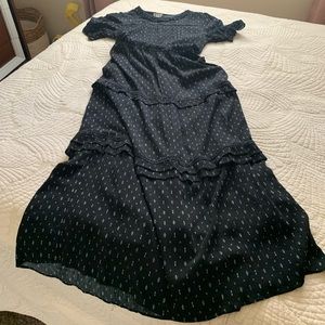 Black long peasant dress